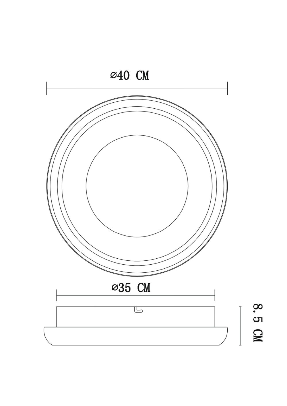 LED STROPNA SVJETILJKA VIORA D400 38W 2100LM 3000/4000/6000K IP20 WHITE - Slika 3