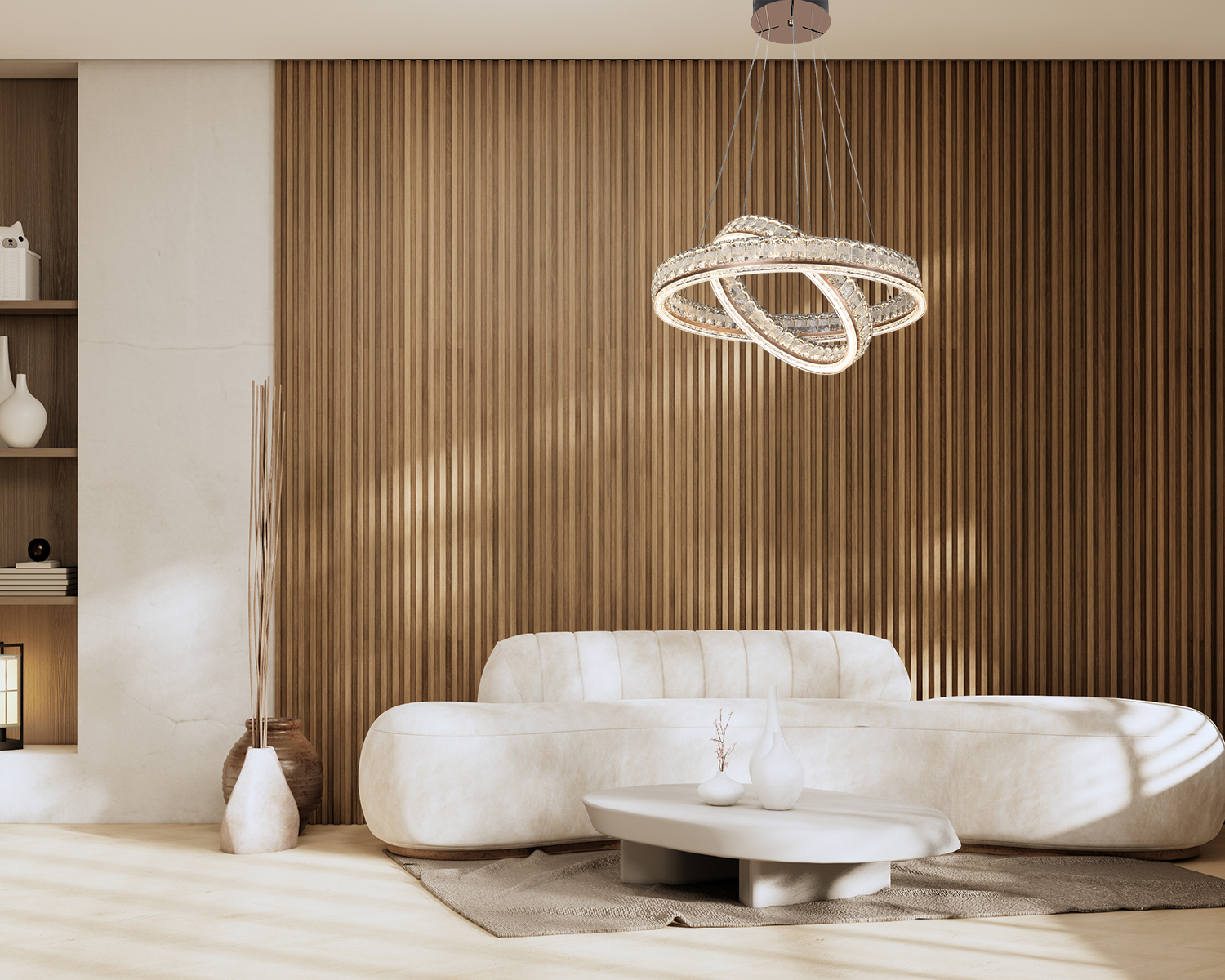 sofa and decoration japanese on Modern room interior wabisabi style.3D rendering LED LUSTER VEREN D500+ D800 120W 7800 LM 3000/4000/6000K IP20 - Slika 1